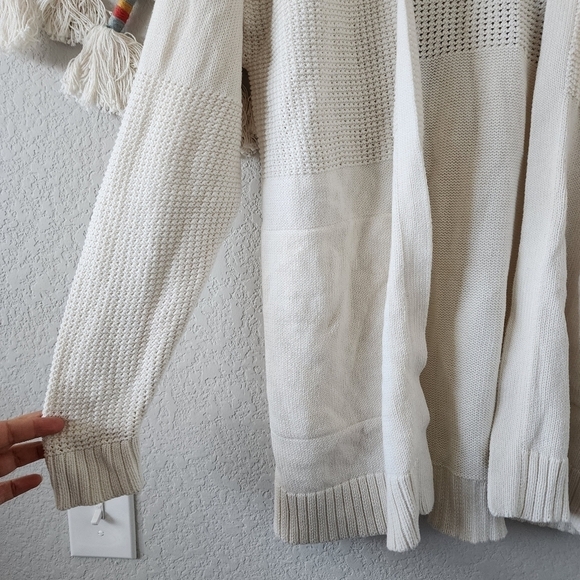 Lululemon Easy Embrace Wrap Open Front Cotton Knit Longline Cardigan White M/L - Picture 6 of 15